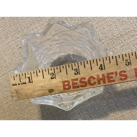 Vtg ETCHED CHRISTMAS Candy Dish HEAVY Xmas TREE HOLIDAY CRYSTAL GLASS BOWL - Picture 9 of 9